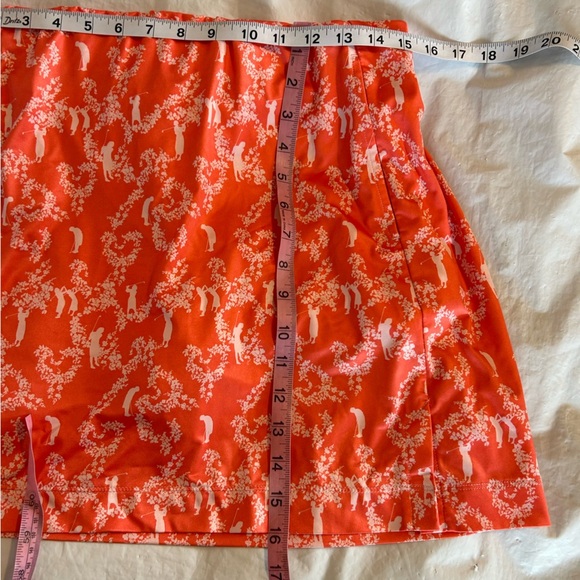 NIKE Golf FitDry Skirt Skort Size M Golfer Print Orange Coral White Stretch - Picture 13 of 13
